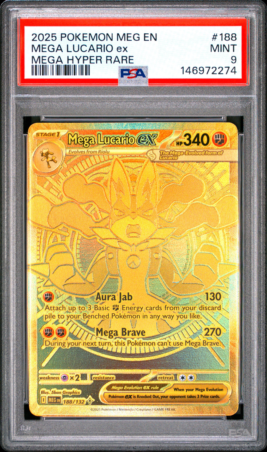 Mega Lucario PSA 9 Mega Hyper Rare