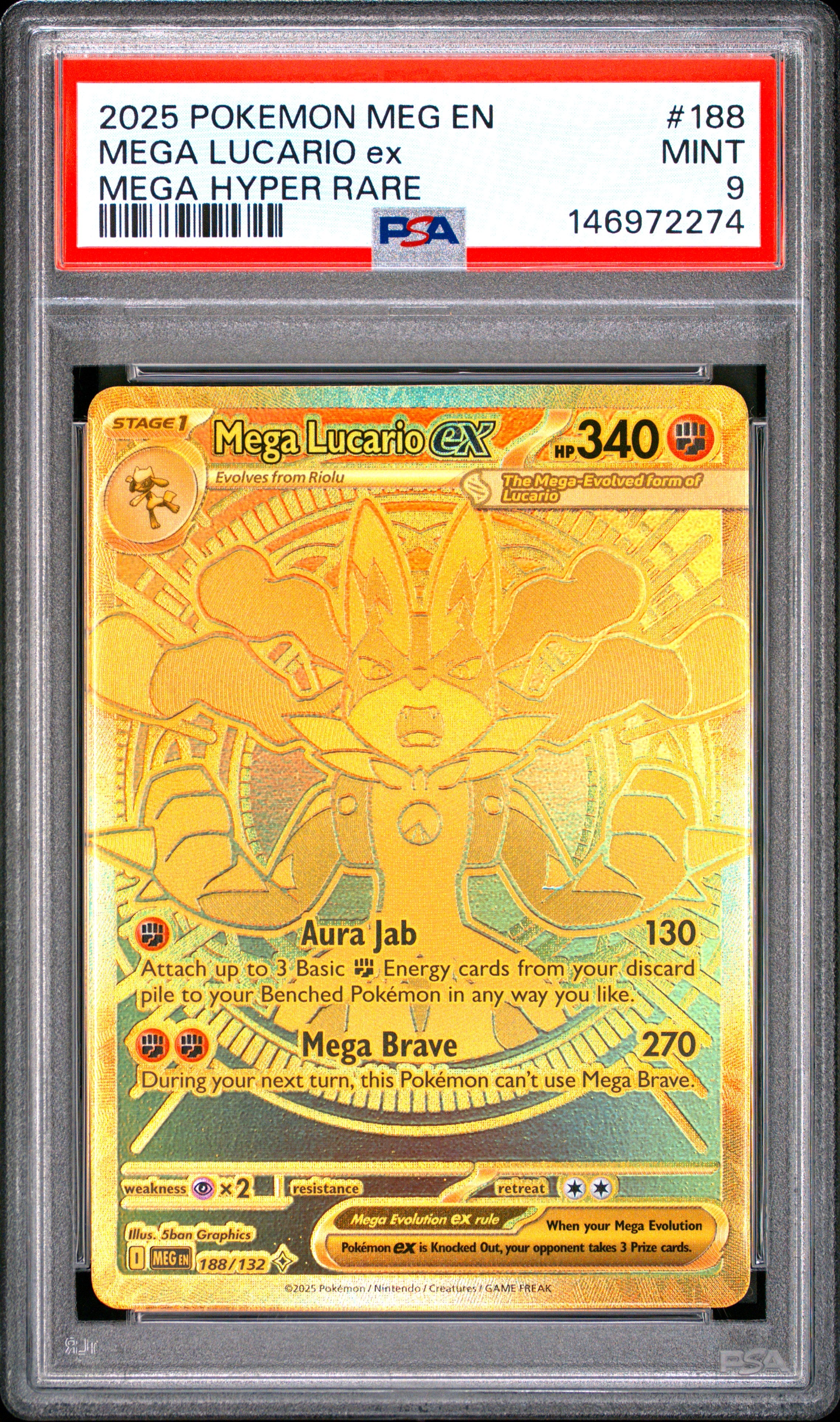 Mega Lucario PSA 9 Mega Hyper Rare