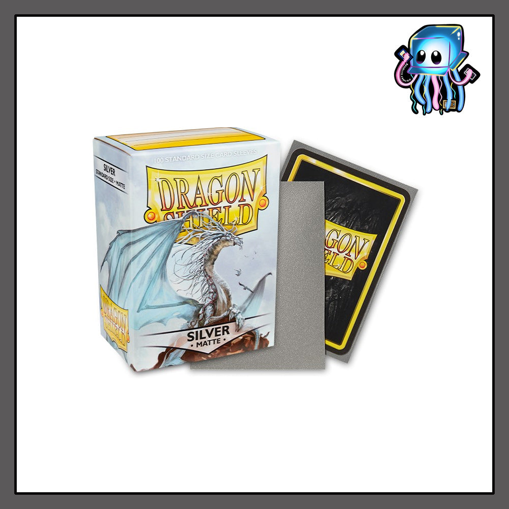 Silver Matte Dragon Shield 100ct Standard Sized Sleeves