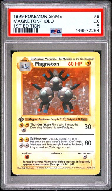 Magneton 1st Edition Shadowless Holo PSA 9